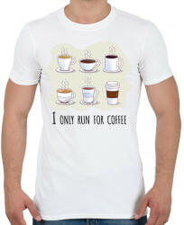 printfashion I only run for caffee - Férfi póló - Fehér (6293476)