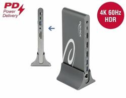 Delock USB Type-C DP 1.4 dokkoló állomás háromszoros 4K Display-HDMI/DisplayPort/USB/LAN/SD/PD3.0 (87772)
