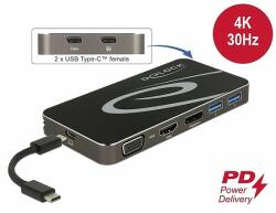 Delock USB Type-C 3.2 Dockingstation 4K HDMI DP / 1080p VGA, USB Hub und PD 3.0 (87773)