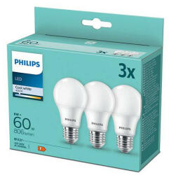 Philips A60 E27 8W 806lm 4000K 3x (8718699694944)