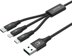 Unitek C14049BK USB cable 1.2 m USB 2.0 USB C Micro-USB B/Lightning Black (C14049BK) - vexio