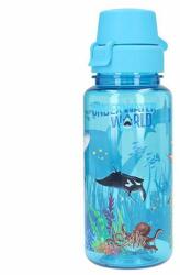  Műanyag palack a víz alatti világ ivásához, Kék, tengeri kártevőkkel