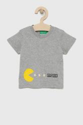 Benetton tricou de bumbac pentru copii culoarea gri, cu imprimeu PPYY-TSB092_90X