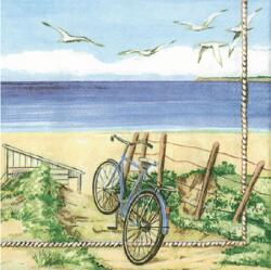 Szalvéta 1db 33x33cm Beach bicycle, Strand kerékpár (AMB.13303325)