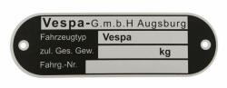 SIP Spareparts Vespa GmbH Augsburg típusjelzés a Vespa összes német modelljéhez '62-'67