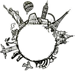 Atmosphera Createur D'interieur Sticker Plat Monde, 60x60 cm