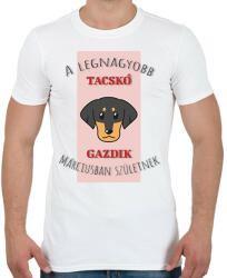 printfashion A legnagyobb gazdi - Tacskó - hónappal - Férfi póló - Fehér (6299293)