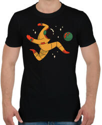 printfashion Űrhajós focista - Férfi póló - Fekete (6255150)