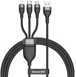 Baseus Cablu de date/incarcare Baseus, Flash Series 3in1, Lightning/USB-C/Micro USB, 1.2M 5 A, Negru