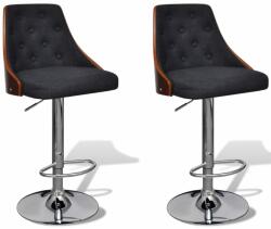 vidaXL Scaune de bar, 2 buc. , lemn curbat și material textil (241056)