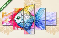 Többrészes Vászonkép, Premium Kollekció: Színes hal(135x70 cm, S01)