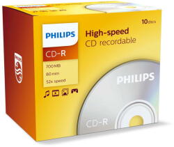 Philips Mediu de Stocare 1x10 CD-R 80Min 700MB 52x JC (CR7D5NJ10/00)