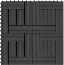 vidaXL Plăci de pardoseală, 22 buc. , negru, 30 x 30 cm, WPC, 2 mp (277803)