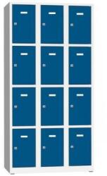  Dulap sudat pentru vestiar Philip, 12 compartimente, incuietoare cilindrica, gri/albastru M116557