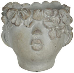 Clayre & Eef Ghiveci de flori din ceramica gri 12x10x9 cm (6TE0316)
