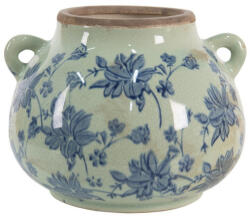 Clayre & Eef Ghiveci de flori din ceramica albastra bej 21x16 cm (6CE1394L)