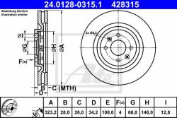 ATE Disc frana ATE 24.0128-0315.1 - automobilus