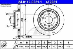 ATE Disc frana ATE 24.0112-0221.1 (24.0112-0221.1) - automobilus