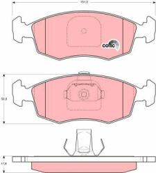 TRW set placute frana, frana disc TRW COTEC GDB1383 (GDB1383)