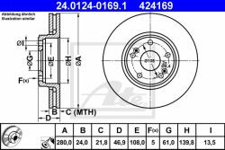 ATE Disc frana ATE 24.0124-0169.1 - automobilus