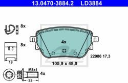 ATE set placute frana, frana disc ATE Ceramic 13.0470-3884.2 (13.0470-3884.2)