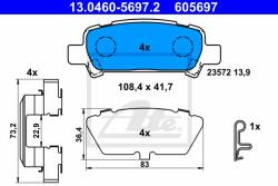 ATE set placute frana, frana disc ATE 13.0460-5697.2 (13.0460-5697.2)
