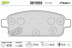 VALEO set placute frana, frana disc VALEO ESSENTIAL 301055 (301055)