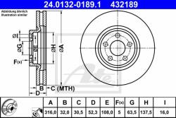 ATE Disc frana ATE 24.0132-0189.1 (24.0132-0189.1)