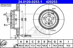 ATE Disc frana ATE 24.0120-0253.1 (24.0120-0253.1)