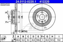 ATE Disc frana ATE 24.0112-0220.1 (24.0112-0220.1)