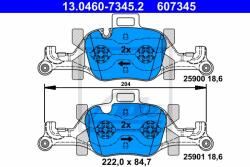 ATE set placute frana, frana disc ATE 13.0460-7345.2 (13.0460-7345.2)