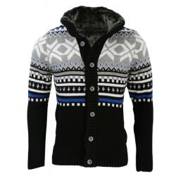 Carisma pulover bărbătesc guler 7011 cu închidere cu nasturi din blană Negru 4XL - dg-shop - 270,00 RON