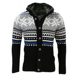 Carisma pulover bărbătesc guler 7011 cu închidere cu nasturi din blană Negru XXL