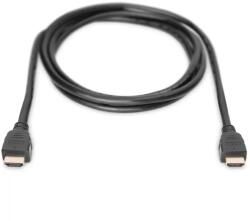 ASSMANN Cablu HDMI-HDMI HighSpeed, Ethernet Connection, AK-330124-010-S, 1 m, DIGITUS, Negru (AK-330124-010-S)