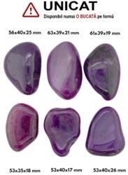Palm Stone Agata Colorata Violet Naturala - 53-63 x 35-40 x 17-26 mm - (XXL) - Unicat