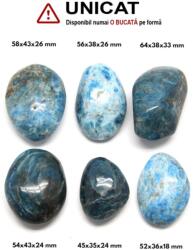 Palm Stone Apatit Albastru Druzy Natural - 45-64 x 35-43 x 18-33 mm - (XXL) - 1 Buc