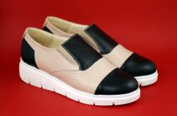 Rovi Design Oferta marimea 38 - Pantofi dama casual din piele naturala de culoare bej - LRUT4BN