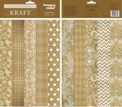  Happy Color Dekorációs papírkészlet Kraft 10 minta 20x29 cm 10 ív (14-013182)