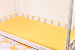 Confort Family Cearsaf pat bumbac 100% culoare galben 90x200x10 cm