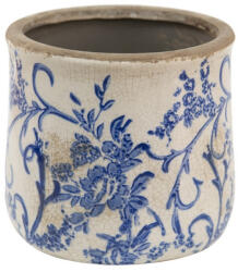 Clayre & Eef Ghiveci de flori din ceramica alb albastru 17x16 cm (6CE1396L)