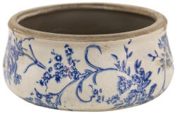 Clayre & Eef Ghiveci de flori din ceramica alb albastru 21x8 cm (6CE1397L)