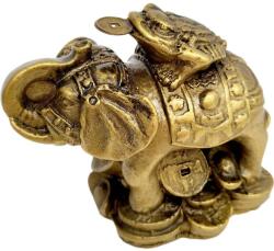 Elefant cu broasca in spate, remediu pentru bani, statueta mare 9 cm