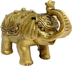  Elefant feng shui cu trompa in sus, statueta pentru dragoste si bun augur, auriu