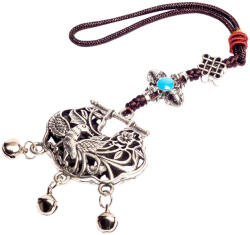  Amuleta Cufarul abundentei cu pasarea colibri, energie si oportunitati, metal argintiu