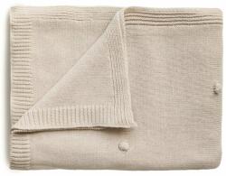 Mushie Knitted Pointelle Baby Blanket pled împletit pentru copii Off White 80 x 100cm 1 buc Lenjerii de pat bebelusi‎, patura bebelusi