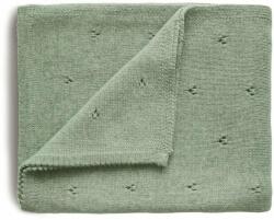 Mushie Knitted Pointelle Baby Blanket kötött takaró gyermekeknek Sage 80 x 100cm