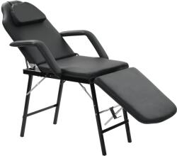 vidaXL hordozható fekete műbőr arckezelő szék 185 x 78 x 76 cm (110160) - vidaxl