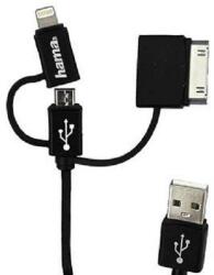 Hama Cablu de date Hama R9014149, USB - microUSB/Apple 30pin/Lightning, 1m, Black (R9014149)