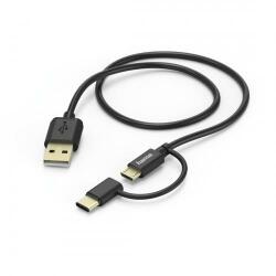 Hama Cablu de date Hama 00178327, USB - USB-C/microUSB, 1m, Black (00178327)