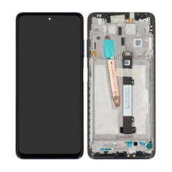  Xiaomi Poco X3, X3 Pro, X3 NFC (2021) Előlap keret+LCD Kijelző+Érintőüveg, Fekete, Phantom Black (560003J20C00, 560003J20S00, 560002J20S00) Gyári, Service Pack
